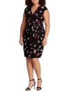 Lauren Ralph Lauren Plus Ruched Floral Jersey Slim-fit Sheath Dress