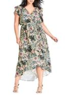 City Chic Plus Wild & Free Floral Maxi Dress