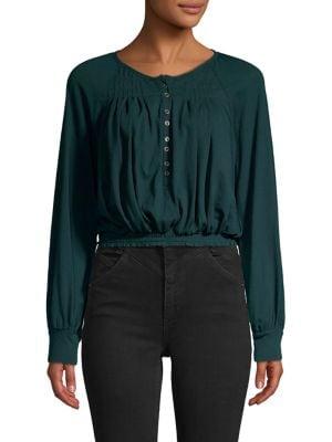 Free People Raglan-sleeve Cotton Top