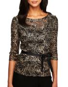 Alex Evenings Embellished Illusion Top