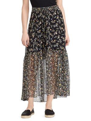 Lauren Ralph Lauren Petite Floral Georgette Skirt
