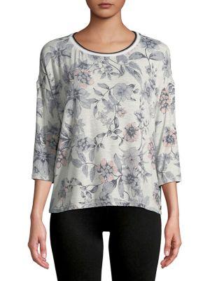 Calvin Klein Performance Quarter-sleeve Floral Top