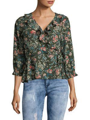 Design Lab Lord & Taylor Ruffled Wrap Blouse
