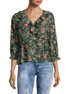 Design Lab Lord & Taylor Ruffled Wrap Blouse