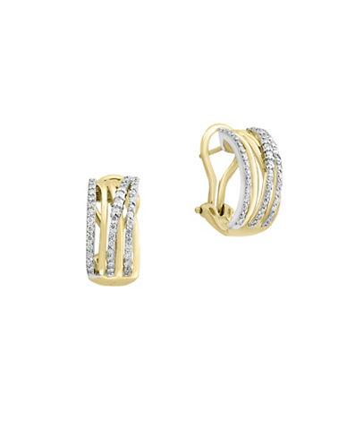 Effy Duo Diamond, 14k White & Yellow Gold Earrings
