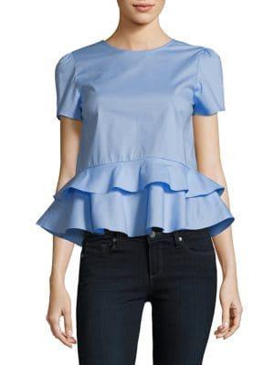 Design Lab Short-sleeve Peplum Top