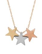 Lord & Taylor 14k Gold Triple Star Pendant Necklace