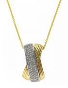 Effy 14k Yellow And White Gold Diamond Pendant Necklace