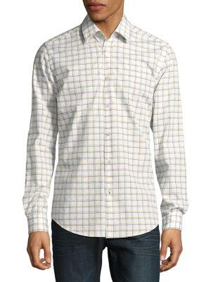 Hugo Boss Grid-print Cotton Button-down Shirt
