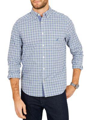 Nautica Classic-fit Stretch Cotton Plaid Shirt