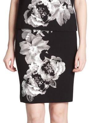 Calvin Klein Floral Graph Cotton Skirt