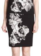 Calvin Klein Floral Graph Cotton Skirt