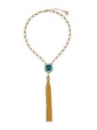 Vince Camuto Goldtone & Blue Ombre Crystal Tassel Pendant Necklace