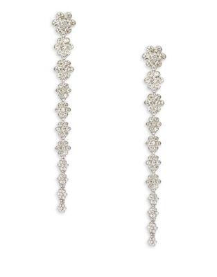 Design Lab Lord & Taylor Crystal And Floral Linear Earrings