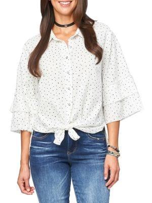 Democracy Dot-print Front-tie Top