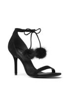 Michael Kors Collection Rosemary Suede & Mink Fur Ankle-wrap Sandals
