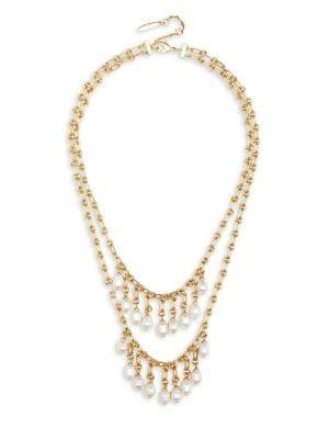 Sole Society Ivory Faux Pearl Layered Necklace