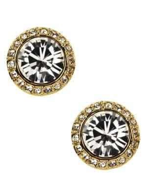 Givenchy 10kt. Gold Plated And Swarovski Crystal Button Stud Earrings