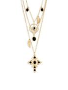 Design Lab Goldtone, Faux Pearl And Crystal Embellished Layered Necklaces