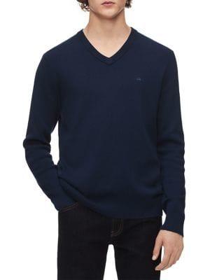 Calvin Klein Rib-trim V-neck Sweater