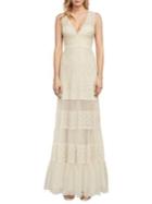 Bcbgmaxazria Alecia Metallic Lace Gown