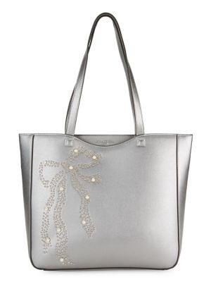 Karl Lagerfeld Paris Bow Embellished Tote Bag