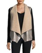 French Connection Arleen Metallic Faux Fur Vest