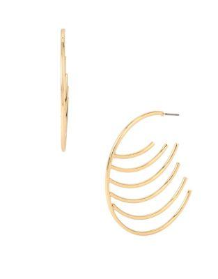 Robert Lee Morris Soho Golden Abalone Curved Hoop Earrings
