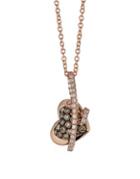 Le Vian Chocolatier White Diamond, Brown Diamond And 14k Rose Gold Pendant Necklace