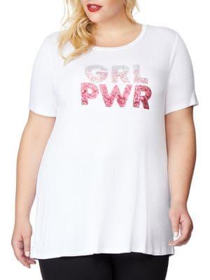 Rebel Wilson X Angels Plus Sequined Graphic Tee