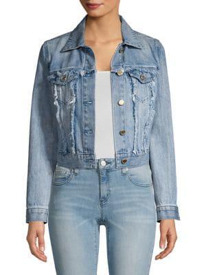 Michael Michael Kors Frayed Denim Jacket