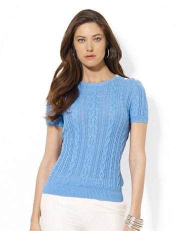 Miscellaneous Short-sleeved Cable-knit Sweater