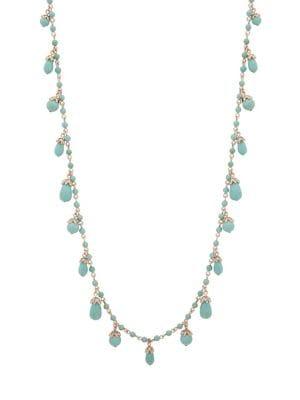Marchesa Goldtone And Turquoise Stand Necklace