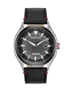 Citizen Drive Stainless Steel & Leather-strap Watch