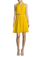 Adrianna Papell Spider Chiffon Fit-and-flare Dress