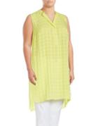 Vince Camuto Plus Checked Crepe Tunic