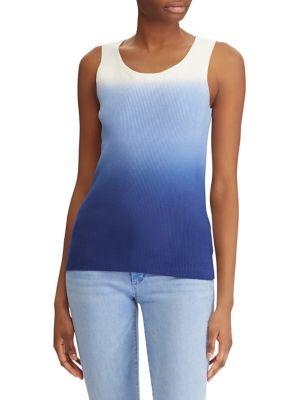Lauren Ralph Lauren Ombre Stretch Cotton Tank Top