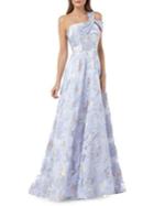 Carmen Marc Valvo Infusion One Shoulder Floral Ball Gown