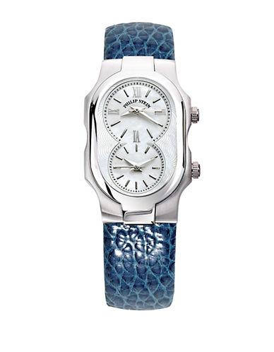Philip Stein Ladies Silvertone And Leather Watch