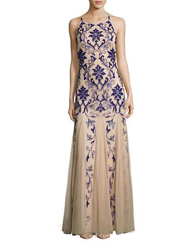 Adrianna Papell Halterneck Beaded Gown