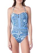 Lauren Ralph Lauren Aegean Paisley Bandeau One-piece Swimsuit
