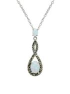 Designs Sterling Silver & Marcasite Pendant Necklace