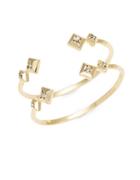 House Of Harlow Two Crystal-accented Goldtone Cuffs