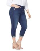 Nydj Plus Alina Embroidered Rolled Cuff Ankle Jeans