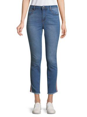 Romeo & Juliet Couture Side Striped Cropped Jeans