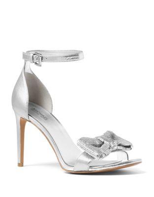 Michael Michael Kors Paris Bow Metallic Leather Sandals