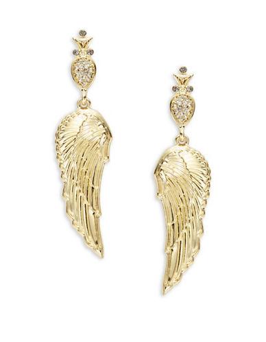 House Of Harlow Crystal Pave Goldtone Angel Wing Drop Earrings