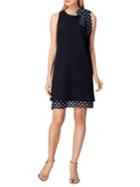 Tahari Arthur S. Levine Sleeveless Polka-dot Bow Shift Dress