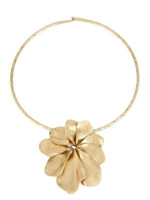 Robert Lee Morris Sculptural Flower Pendant Collar Necklace