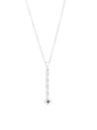 Effy Diamond, Blue Diamond, 14k White Gold Solid Fill Pendant Necklace